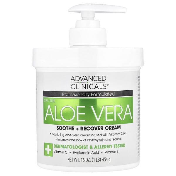 Advanced Clinicals Aloe Vera Soothe + Recover Cream (454G)