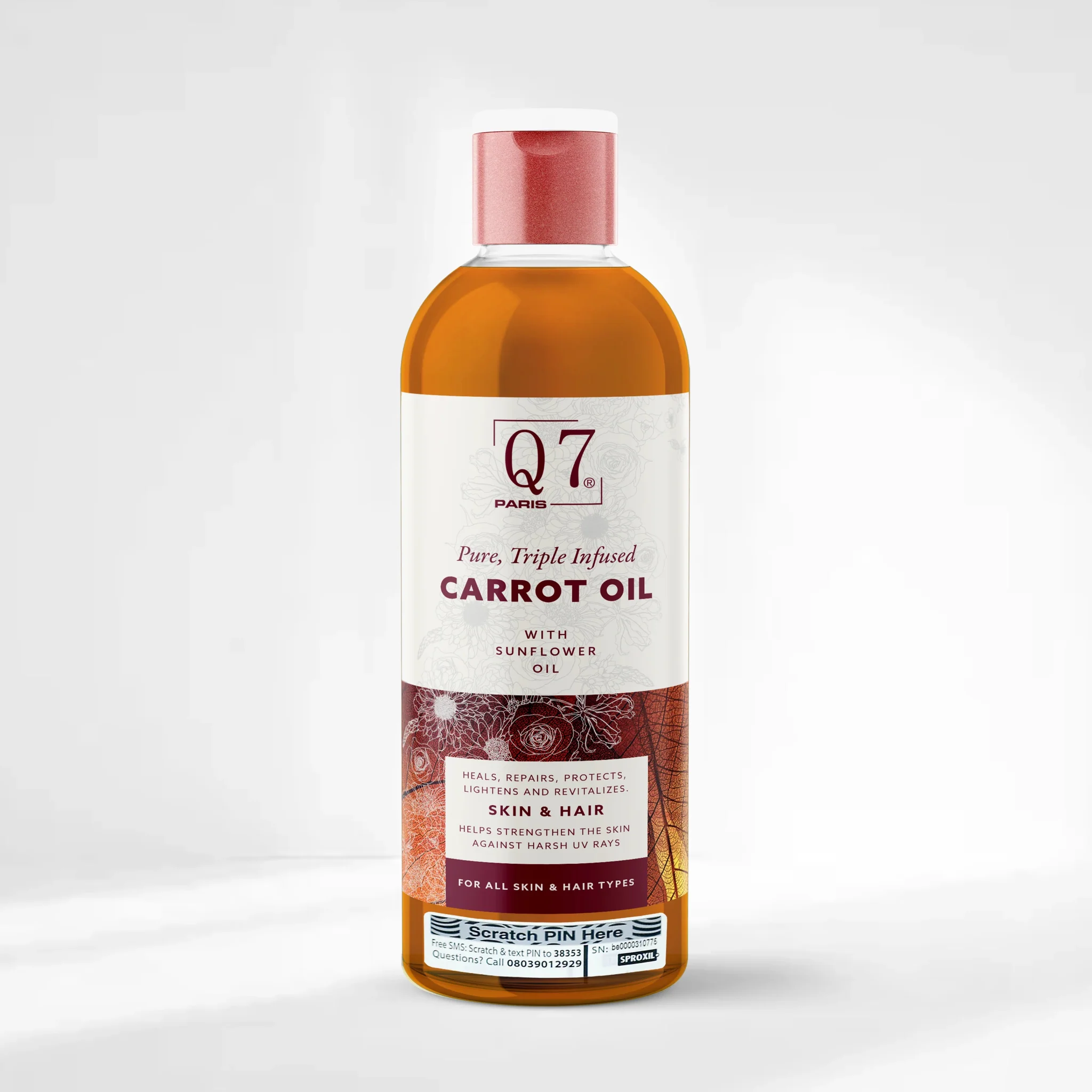 Q7 Pure, Triple Infused Carrot Oil  (250ml)